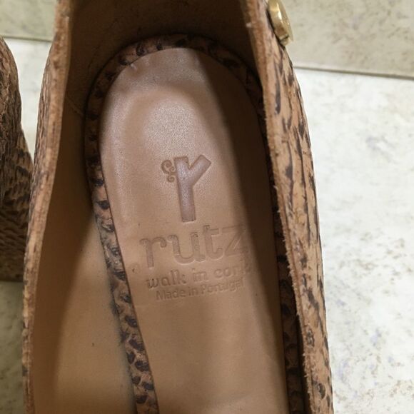 RUTZ WALK IN CORK PEEP-TOE HEELS IN PYTHON - Picture 5 of 12